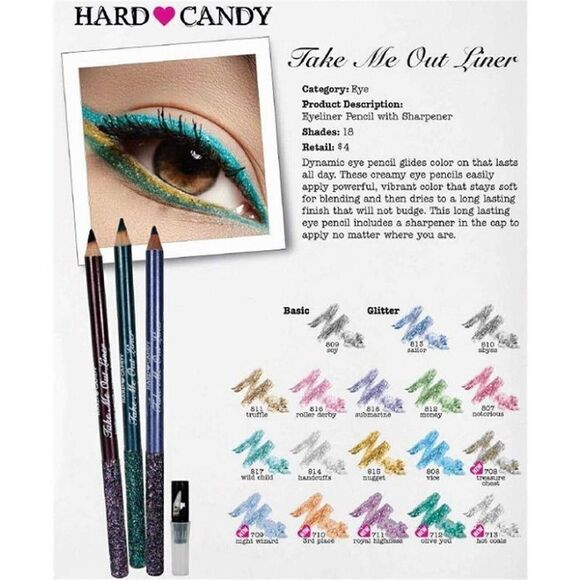 New Hard Candy Take Me Out Glitter Eye Liner Eyeliner in Royal Highness #711 - Picture 2 of 2